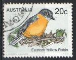 Australie 1979; Y&T n 678; 20c, oiseau, Miro  poitrine jaune