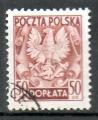 Pologne Yvert Taxe N141 Oblitr 1950 Armoiries 50Gr