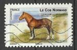 France 2013; Y&T n aa814; lettre verte 20g, carnet chevaux, le Cob Normand