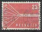 Suisse 1957; Y&T n 595; 25c rouge, Europa