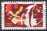 France 2021; YT n aa 2069; L.V., timbre de Nol, renard & paquet cadeaux