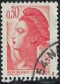 France 1982 Oblitr Libert de Gandon 0,30 francs rouge orange Y&T FR 2182 SU