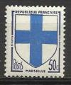 France 1958; Y&T n 1180 **; 50c Blason de Marseille