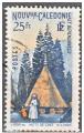 Nelle CALEDONIE N277 de 1948 oblitr "hutte de chef de la tribu des Couli"