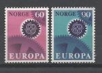 Europa 1967 Norvge Yvert 509 et 510 neuf ** MNH
