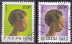 Srie de 2 TP oblitrs n 836/837(Yvert) Burkina Faso 1991 - Coiffure burkinab