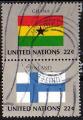N.U./U.N. (New York) 1985 -Drapeaux: Ghana & Finlande, ob- YT 453-55/Sc 463-65 