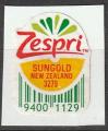 Etiquette de fruit - Kiwi Zespri Sungold, Nouvelle-Zlande
