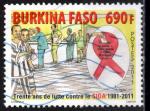 Burkina-Faso 2011; Y&T n 1380; 690F, lutte contre le SIDA