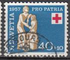 Suisse 1957  Y&T  594  oblitr  Croix-Rouge  