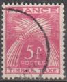 1946-55 Taxe 85 oblitr 5f rose-lilas Gerbes