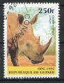Timbre de Rpublique de GUINEE 1997  Obl  N 1112  Y&T  Rhinocros