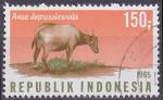 Timbre oblitr n 1076(Yvert) Indonsie 1985 - Anoa des plaines