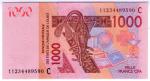 **   BURKINA FASO   (BCEAO)     1000  francs   2011   p-315j  C    UNC   **
