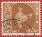 India 1957-58.- Mapa. Y&T 72. Scott 276. Michel 260.