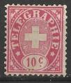 Suisse Tlgraphe 1868; Y&T n 2; 10c rouge & rose