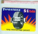FIRESTONE  RADIAL LONG KILOMETRE / autocollant rare et ancien / pneus 