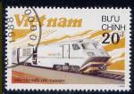 Timbre oblitr n 863(Yvert) Vietnam 1988 - Rail, locomotive