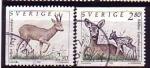 Sude 1992  2 timbres animaux  oblitrs  