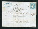 Rare lettre d'Alès pour Marseille ( 1871 ) - Cachet Convoyeur ALAIS BES.N 