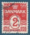 Danemark N49 2o rouge oblitr