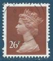 Grande-Bretagne N1877 ou 1892 Elizabeth II 26p brun oblitr