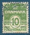 Danemark N135 10o vert oblitr