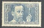 France 1938; Y&T n 385; 1f75 + 25c Louis Pasteur, srie chomeurs intellectuels