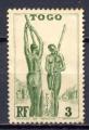 Timbre COLONIES FRANCAISES  TOGO  1941 Obl N 183 Y&T  Personnage