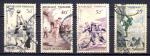 Timbre FRANCE 1956  Obl  N 1072/1073/1074/1075  Srie sportive 4 val