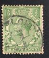 Royaume Uni 1913 Oblitr rond Used Stamp King Roi George V Half Penny GB 139