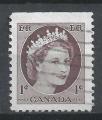 CANADA - 1954 - Yt n 267 - Ob - Elizabeth II 1c brun violet