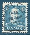 Danemark N288 Christian X 40o bleu-gris oblitr