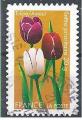 2012 FRANCE Adhsif 662 oblitr, cachet rond, fleur, tulipe