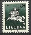 Lituanie 1991; Y&T n 424, 100k, cavalier, srie courante