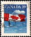 Canada 1990 - Drapeau du Canada sur ciel nuageux, dent. 4 cots - YT 1123