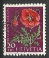 Suisse 1959; Y&T n 636; fleur, coquelico, Pro Juventute