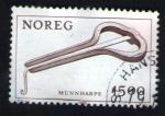 NORVEGE Oblitration ronde Used Stamp Instruments de Musique Munnharpe Harmonica