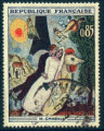 France 1963 - YT 1398 - oblitr - Chagall - les maris de la Tour Eiffel