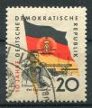 Timbre Allemagne RDA 1959  Obl   N 441  Y&T  Drapeau