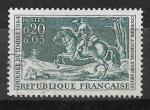 France N 1406 journe du timbre  courrier  cheval 1964