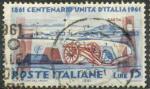 Italie/Italy 1961 - Cent. de l'unit Italienne (golfe & fort de Gaete)- YT 852 