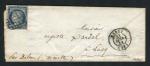 Rare lettre de Nancy pour Lucy ( Meurthe 1851 ) avec un n° 4a Bleu Foncé