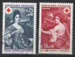 France 1968; Y&T n 1580-81; 0,25 & 0,30F+0,10, Croix rouge, tableaux N.Mignard