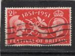 Timbre Royaume Uni / Oblitr / 1951 / Y&T N260.