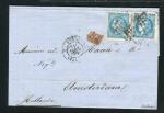 Rare lettre de Bordeaux pour Amsterdam ( 1871 ) avec deux n° 46B
