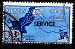AS32 - Service - 1961 - Yvert n 51A - Carte du Pakistan