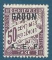 Gabon Taxe N7 Banderole 50c surcharg Gabon A.E.F. neuf avec charnire