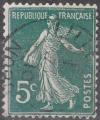 FRANCE - 1907 - Yt n 137 - Ob - Semeuse fond plein 0,05c vert
