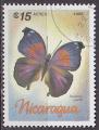 Timbre PA oblitr n 1167(Yvert) Nicaragua 1986 - Papillon
